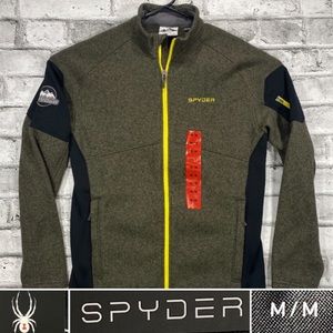 NEW Spyder Mens Sz M Full Zip Fleece Jacket Olive